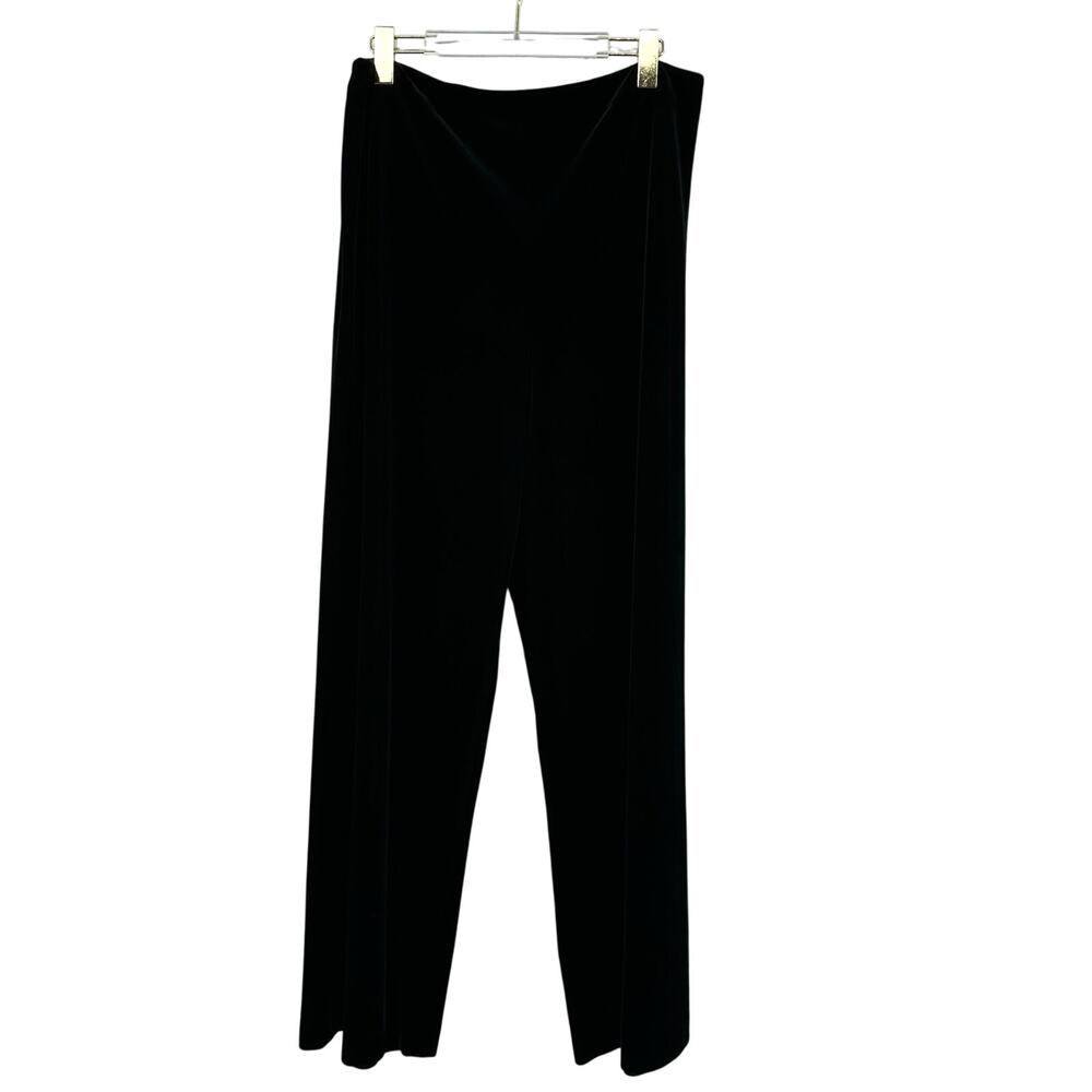 Alex Evenings Wide Leg Velvet Pant Women XL Black Pull On Party Cocktail Modest